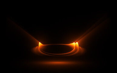 Wall Mural - glow swirl light effect. circular lens flare. abstract rotational lines. power energy element. lumin