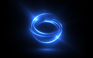 Wall Mural - glow swirl light effect. circular lens flare. abstract rotational lines. power energy element. lumin