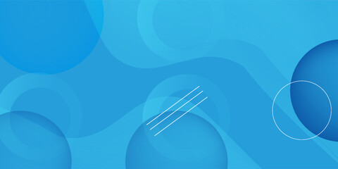 Poster - Abstract blue background. Dynamic shapes composition