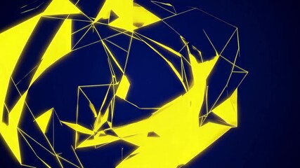 Wall Mural - abstract 3d dark blue background with a combination of luminous yellow overlap style graphic design 