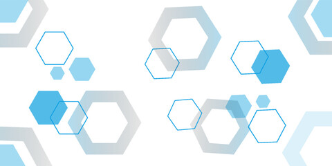 Poster - Abstract blue hexagon banner background.