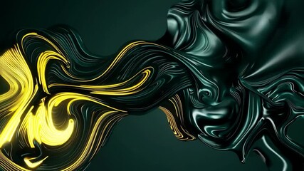 Wall Mural - abstract 3d dark green background with a combination of luminous yellow overlap style graphic design
