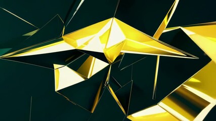 Wall Mural - abstract 3d dark green background with a combination of luminous yellow overlap style graphic design