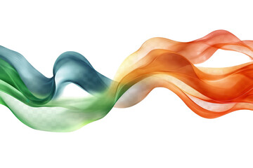 Poster - Flowing ribbons in vibrant colors create an elegant design showcasing a combination of greens, blues, and warm oranges swirling together in harmony and movement