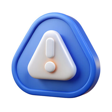 3d rendered warning icon with exclamation mark against black background for notifications