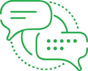 Fototapete - Speech Bubble Icon in Minimal Black Line Art for Messaging Communication Chat and Social UI