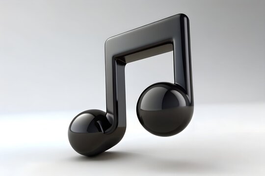 Sleek black eighth note symbol on a clean white background
