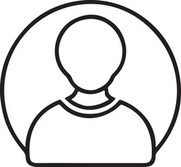 Poster - Flat Black User Icon with Circular Head and Shoulder Silhouette for Login Profile and Identity Use