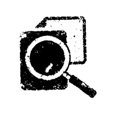 Poster - Search icon with magnifier glass over document isolated on white