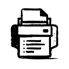 Poster - Printer icon isolated on white background in sketch style