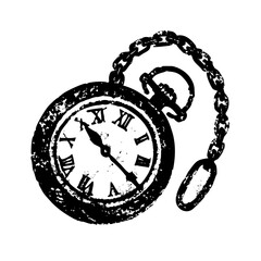 Poster - Antique pocket watch isolated on white background