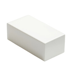 Wall Mural - A simple white rectangular prism with smooth rounded edges isolated on transparent background