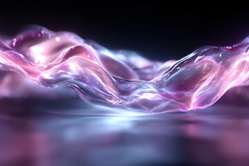 Poster - Colorful fluid wave pattern creating an enchanting visual experience at night