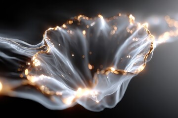 Poster - Ethereal glow of swirling smoke with luminous edges creating an abstract composition