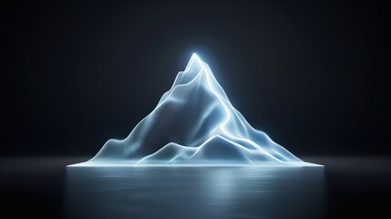Poster - Glowing Mountain Peak: Digital Art
