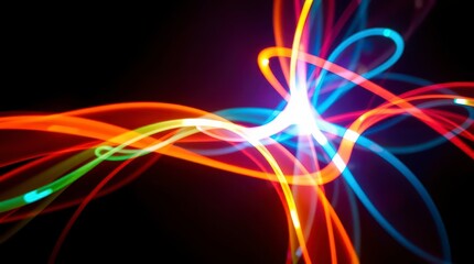 Aufkleber - Colorful Light Trails Abstract
