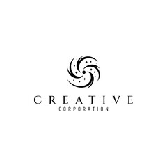 Wall Mural - space galaxy logo in flat design style in white background