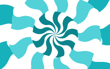 Poster - Abstract high-contrast, optical illusion background with a bold spiral pattern. Wavy orange and white rays that twist radially outward from the center, forming a hypnotic, swirling motion effect.
