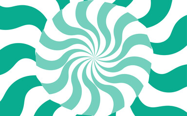 Poster - Abstract high-contrast, optical illusion background with a bold spiral pattern. Wavy orange and white rays that twist radially outward from the center, forming a hypnotic, swirling motion effect.