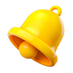 Leinwandbilder - Shiny yellow bell icon with a loop and ball isolated on transparent background