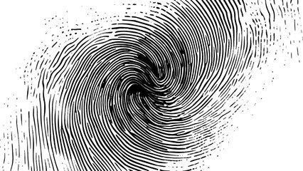 Wall Mural - vector white and black fingerprint texture. black fingerprint on white transparent background.