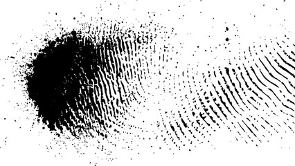 Wall Mural - vector white and black fingerprint texture. black fingerprint on white transparent background.