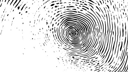 Wall Mural - vector white and black fingerprint texture. black fingerprint on white transparent background.