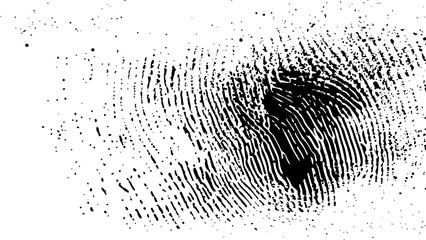Wall Mural - vector white and black fingerprint texture. black fingerprint on white transparent background.