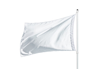 Aufkleber - Transparent realistic white flag mockup blowing in the wind, perfect for corporate identity, event branding or sports team visuals