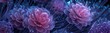 © VexoraImages - Abstract neon flowers glowing in vibrant pink and blue hues, creating a mesmerizing and otherworldly floral display