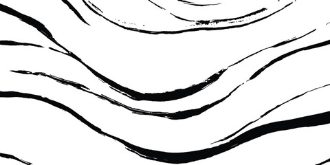 Aufkleber - Black flowing wave lines on white and transparent background. Wave line art pattern white backgrounds drawing. Black and white waves. Modern vector background. Stylish texture with wavy stripes lines.