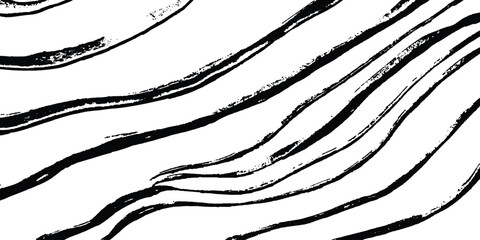 Aufkleber - Black flowing wave lines on white and transparent background. Wave line art pattern white backgrounds drawing. Black and white waves. Modern vector background. Stylish texture with wavy stripes lines.