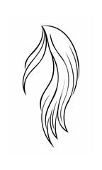 Poster - Hair with flowing strands on a background handdrawn continous line graphic vector