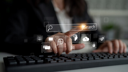 Poster - SEO tools enhance digital visibility with search engine research, keyword strategy, and search data to optimize online performance. Latch
