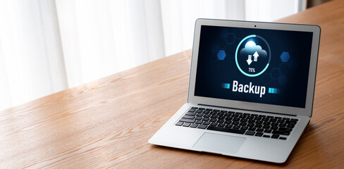 Poster - Backup Storage Data Internet Technology Business concept. Database storage cloud technology file data transfer sharing, cyber, big data information, internet banking application download upload snugly
