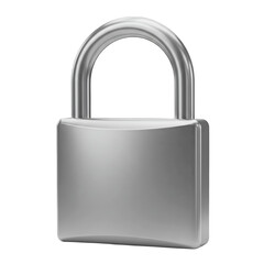 Aufkleber - A realistic silver padlock with a curved shackle and rectangular body isolated on transparent background