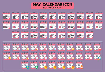 Poster - May Calendar Icon Set: Editable Vector Collection for Planning and Scheduling