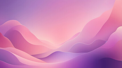 Poster - Abstract flowing waves of pastel pink and purple gradients creating a serene landscape