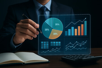 Poster - Business analysis financial data analytics investment strategy and market trends presentation review
