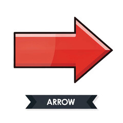 Fototapete - Red vector arrow icon set for web design and direction elements