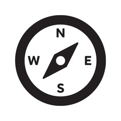 Aufkleber - Compass icon for navigation and direction representing a tool for travel and exploration that provides guidance for a journey on a map vector solid glyph icon