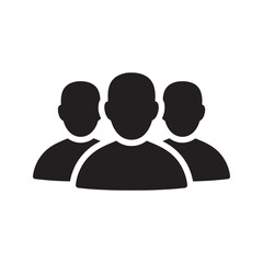Poster - Teamwork community icon with a group of people representing a social organization business team and professional user network collaboration vector solid glyph icon