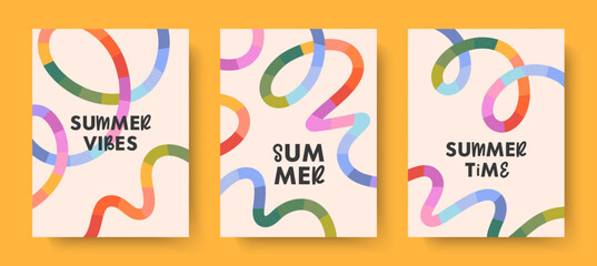 Wall Mural - summer vector illustrations with bright rainbow lines.abstract backgrounds with multicolored dynamic