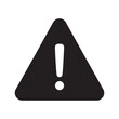 © Vector IMG - Warning alert sign icon with an exclamation mark in a triangle representing danger caution and an important safety risk notification vector solid glyph icon