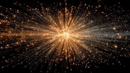 Fototapete - Abstract visualization of data points connected by lines on a dark background