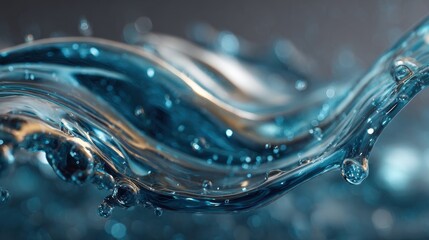 Poster - Captivating blue ink mixing with clear water, creating a visually stunning abstract splash and dynamic motion in a fluid environment