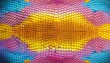 © Raymond - abstract artistic pattern background of snake skin texture in yellow pink and blue colors with honeycomb structure
