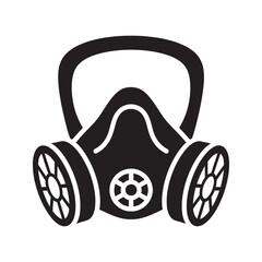 Aufkleber - respirator mask icon for breathing protection from gas dust and hazardous air a piece of safety equi