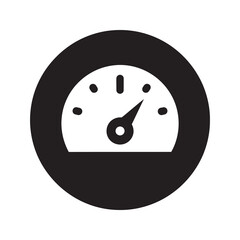 Poster - Speedometer icon for measuring vehicle speed and performance a gauge for velocity control and monitoring on a car dashboard for safe driving vector solid glyph icon