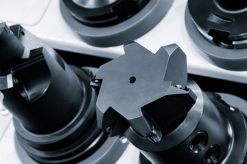 Poster - various types of drill bits. display is organized and bits are arranged in a way that makes it easy to see the differences between them